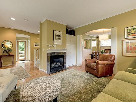 This shot shows the living room and the entry.