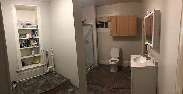 New shower, vanity cabinets and flooring
