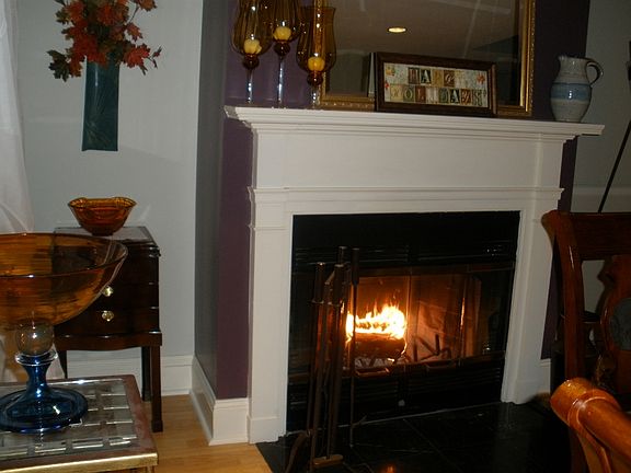 Fireplace in winter