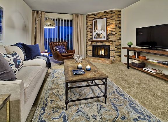 Fireplace in select apartments