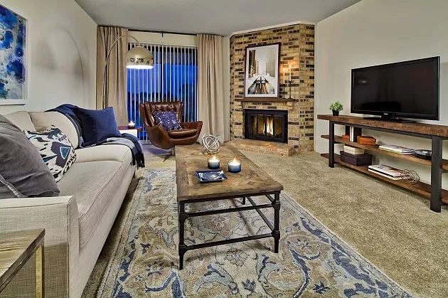 Fireplace in select apartments