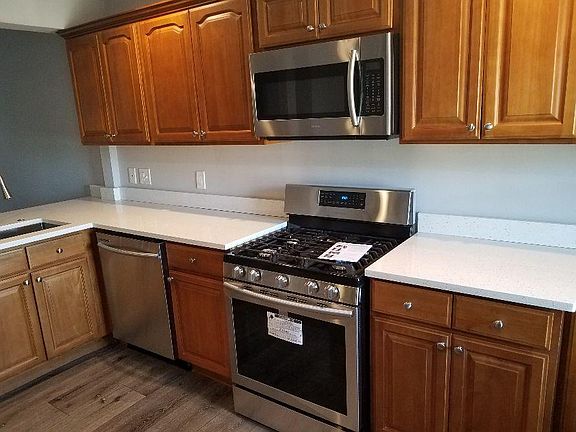 Kitchen stove and cabinets