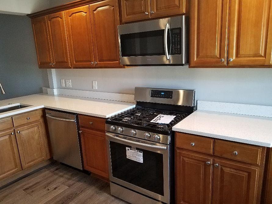Kitchen stove and cabinets