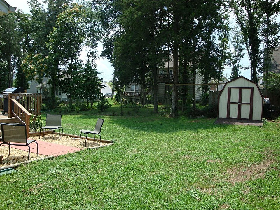 Backyard view, storage building stays with home