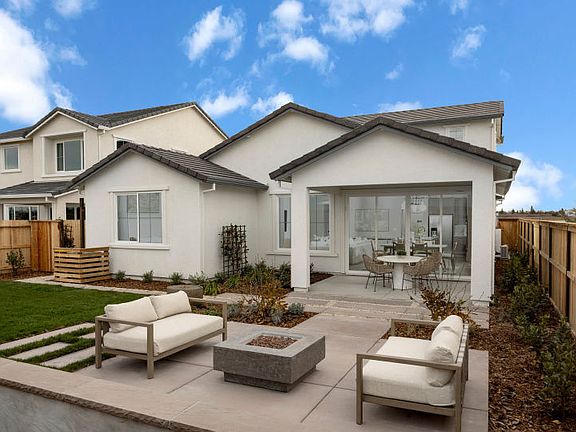 Backyard with covered patio space