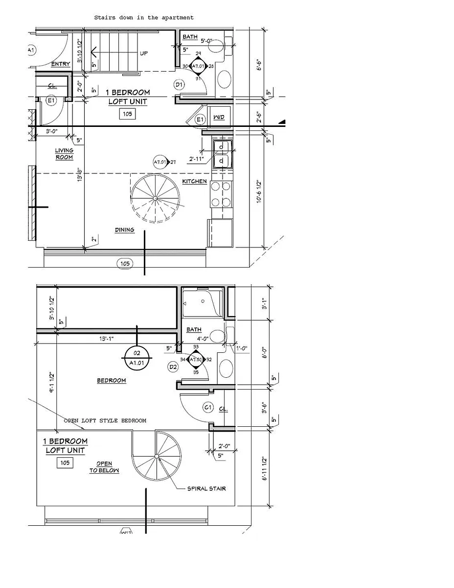 Floor plan 1bd 50A 105
