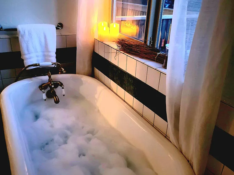 Imagine soaking in this claw foot tub