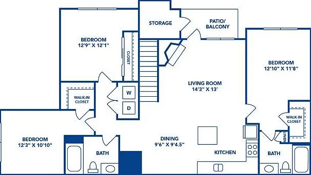3 Bedroom | 2 Bath | 1189 SF 3 Bedroom | 2 Bath | 1189 SF