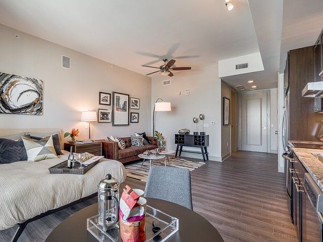 Compact layout with sleek finishes.