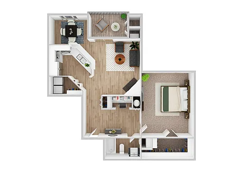 Floor plan One Bedroom - 1