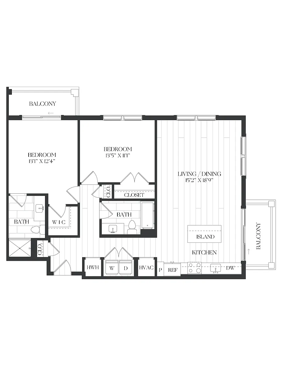 Floor plan 2 Bed/2 Bath-2B-9-The Barrett