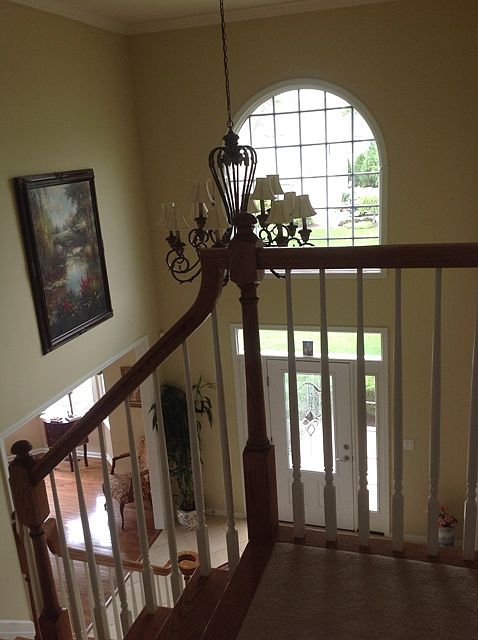 Staircase looking into foyer