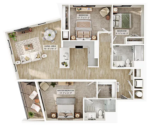 Floor plan 3 Bed/2 Bath-C4
