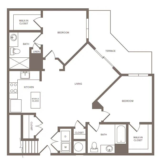 Floor plan 2 Bed/2 Bath-I