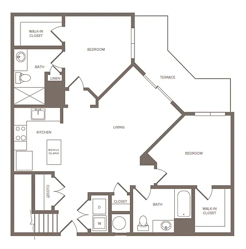 Floor plan 2 Bed/2 Bath-I