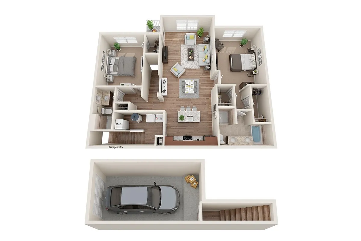 Floor plan 2 Bed- Upper