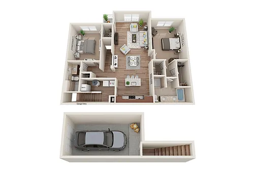 Floor plan 2 Bed- Upper