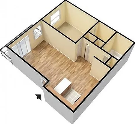 Briarwood Village 1 Bedroom 3D floor plan Briarwood Village 1 Bedroom 3D floor plan