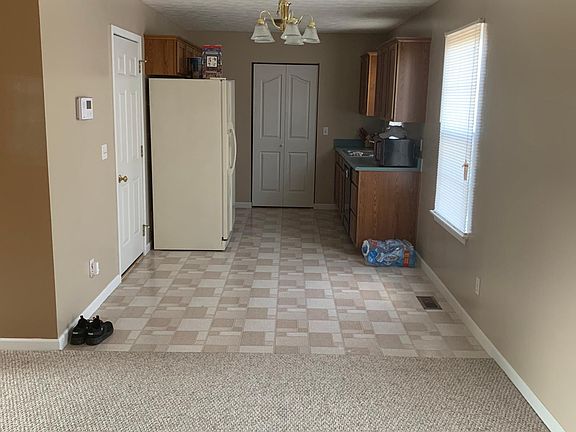 View from living room to kitchen.
