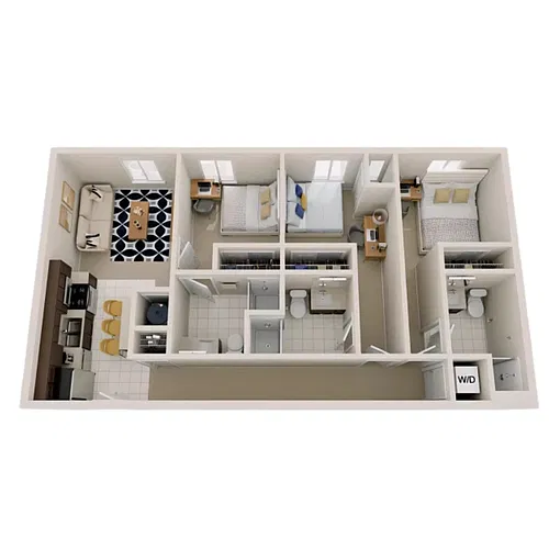 Floor plan 3BR/3BA - Premium