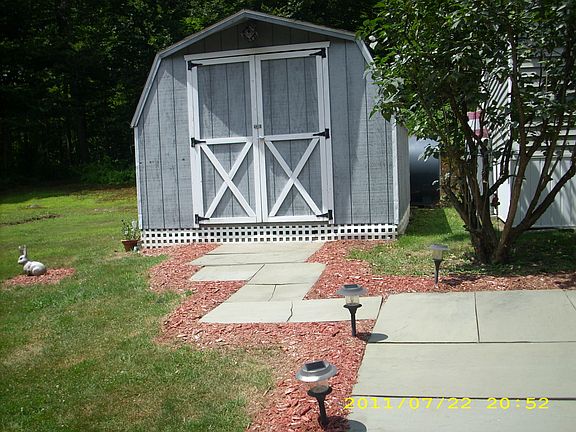 storage shed and walkway