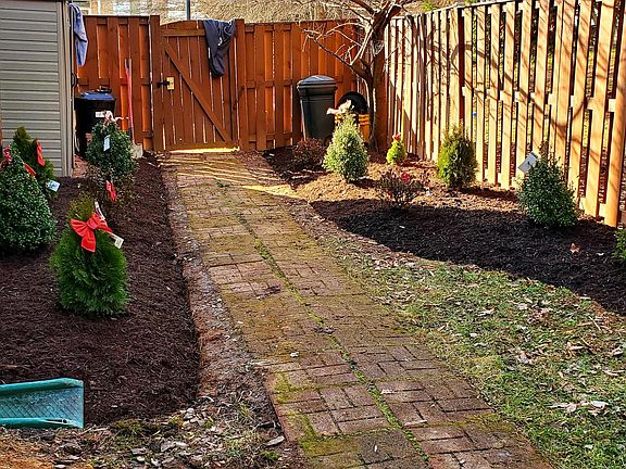 Fenced backyard