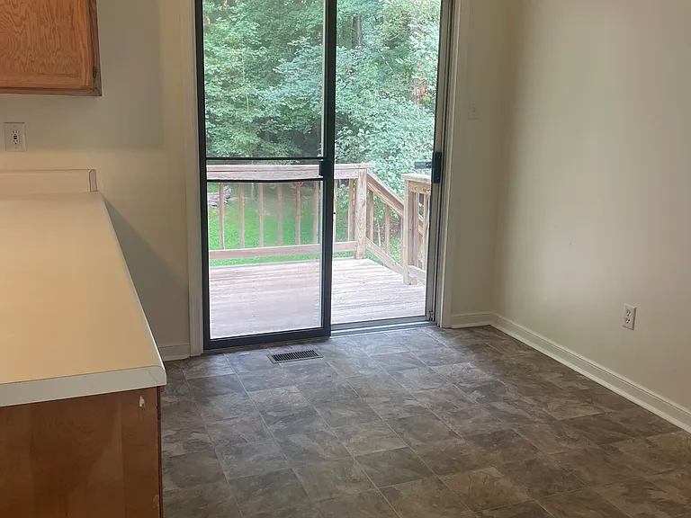 Eat In Kitchen, sliding glass door, view of deck