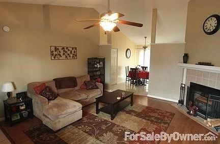 Living Room with Vaulted Ceiling