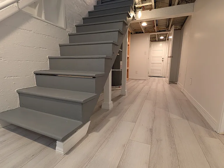 Newly refinished steps/flooring/baseboards/paint