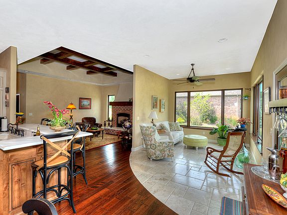 Sun room with stone floor