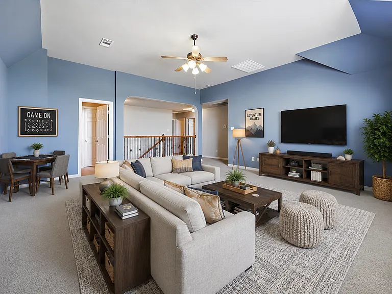 Lightly staged 2nd floor oversized living area.