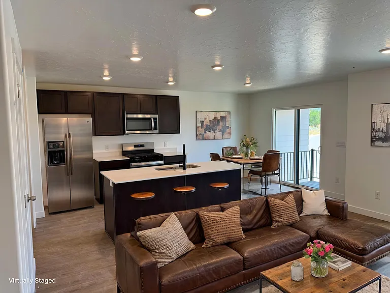 Open concept living area (virtually staged)