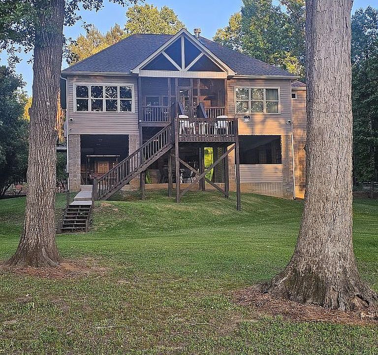 Lake side of home

