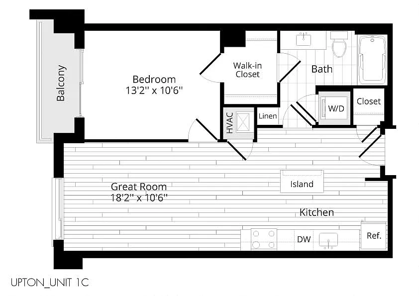 Floor plan 1 BR 1C