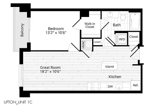 Floor plan 1 BR 1C