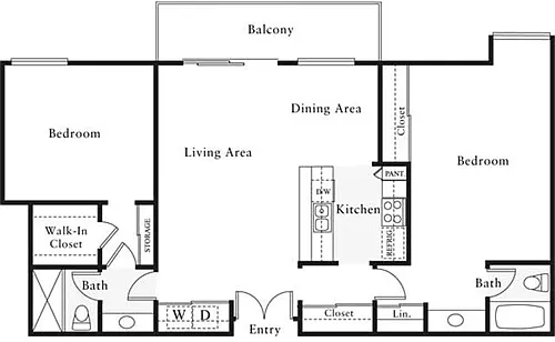 Floor plan 2 Bedrooms D