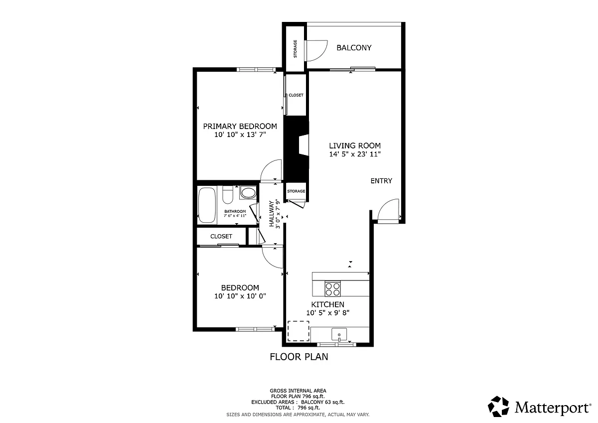 Floor plan 2 Bedroom 1 Bath