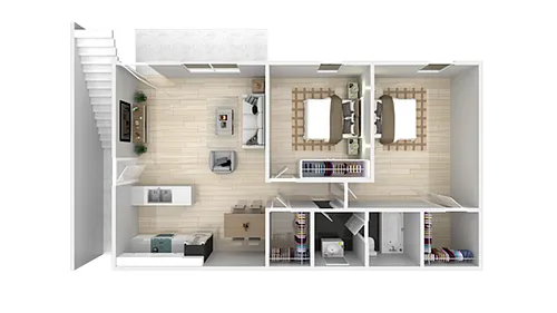 Floor plan 2 Bed 1 Bath