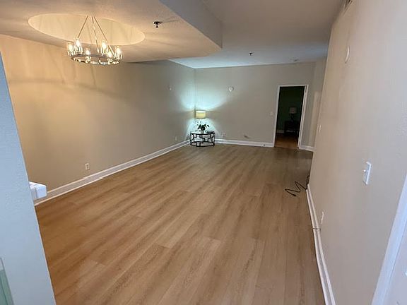 Living room with chandelier