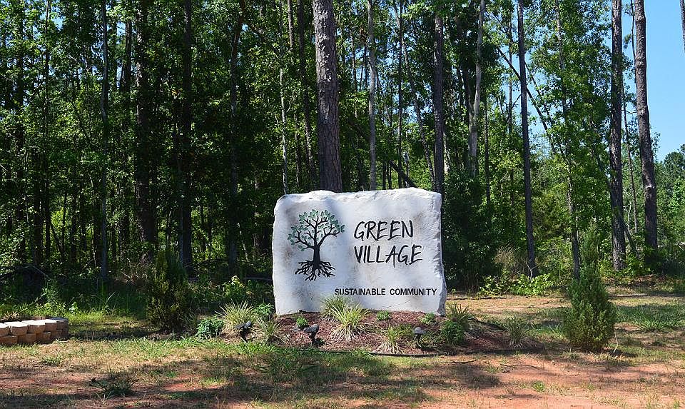 Solar powered subdivision entrance.