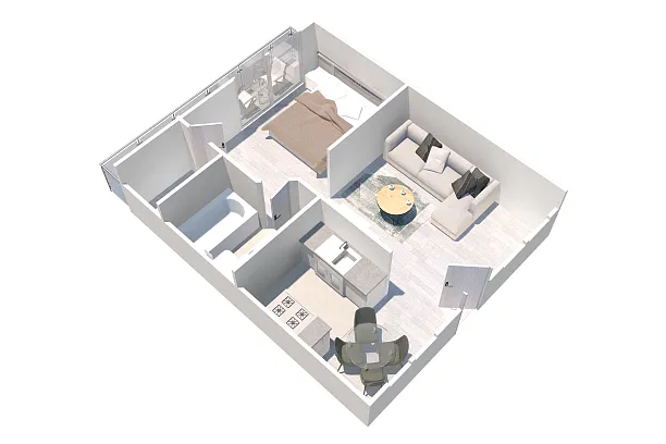 Floor plan JR One Bedroom
