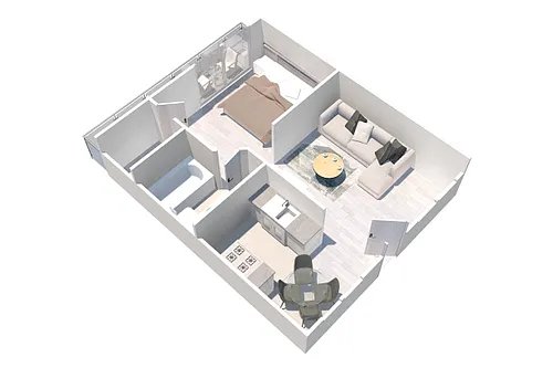 Floor plan JR One Bedroom