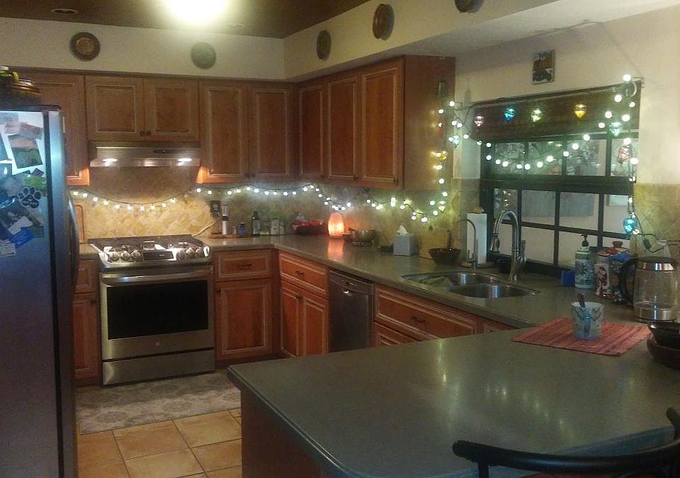 Updated kitchen with gas range