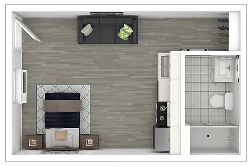 Floor plan Furnished Large Studio