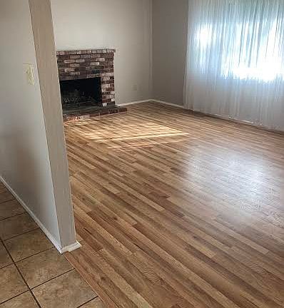 Living room with fireplace
