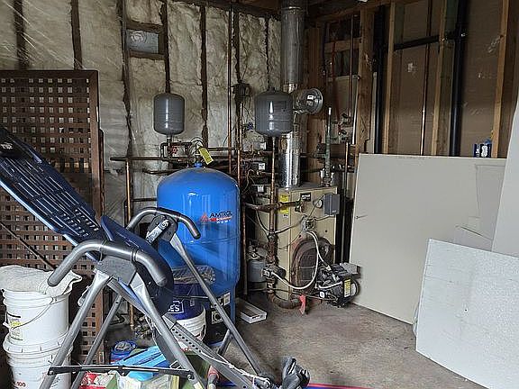 Basement boiler & boiler mat