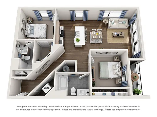 Floor plan 2BD, 2BTH B5