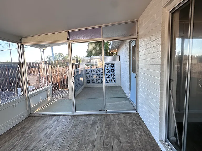 Sliding door from patio