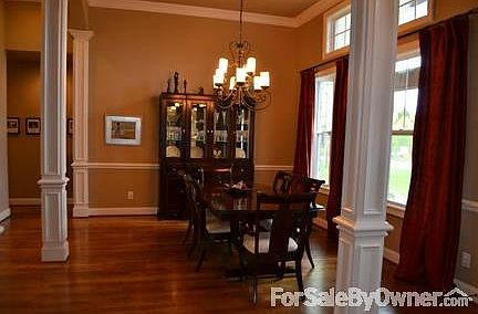 Dining Room with White Columns