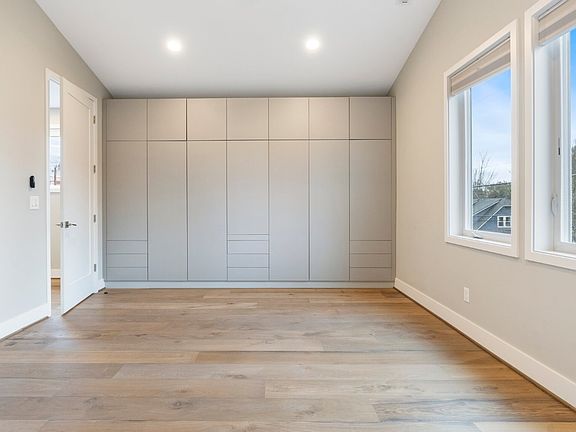 Master bedroom with built in closets.
